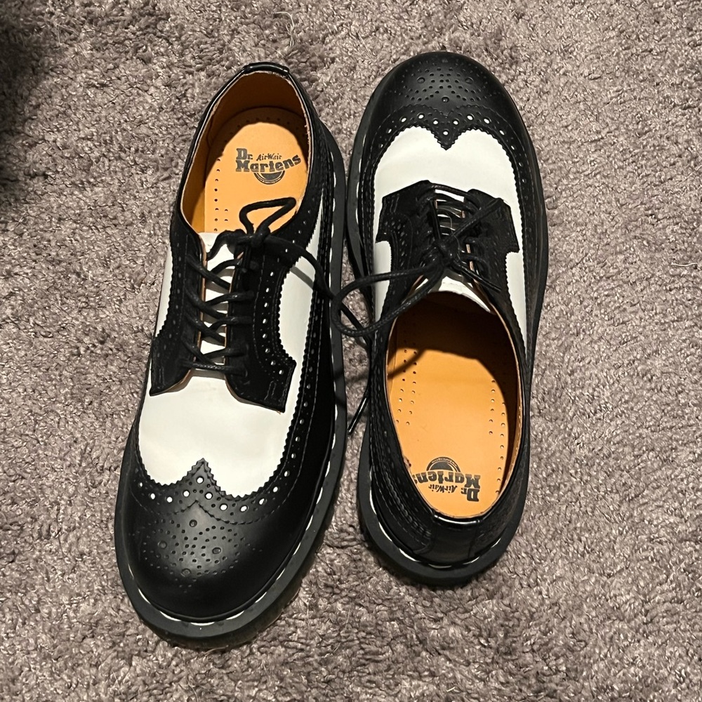 Dr martens black and white oxfords